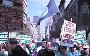 Camejo Marches Under the Earth Flag in the San Francisco Peace Rally